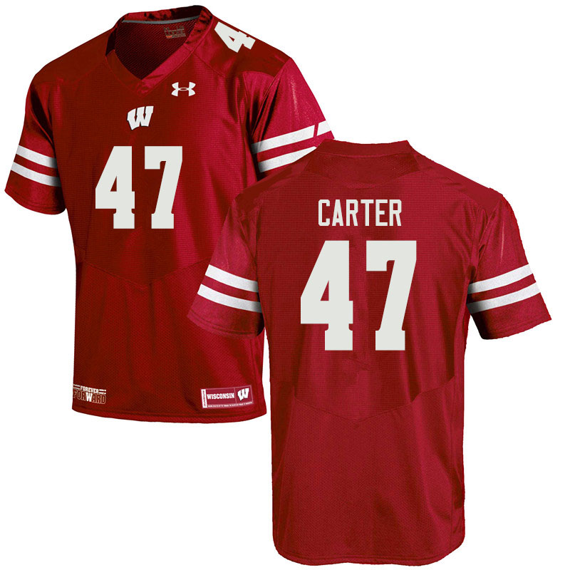 Wisconsin Badgers Men's #47 Nate Carter NCAA Under Armour Authentic Red College Stitched Football Jersey BM40S43DW